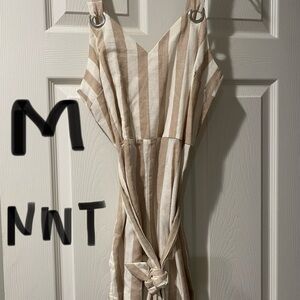 Striped Beige and White romper